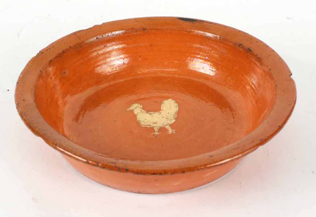 Jugtown Slip Decorated Redware Lipped Bowl (1 of 8)