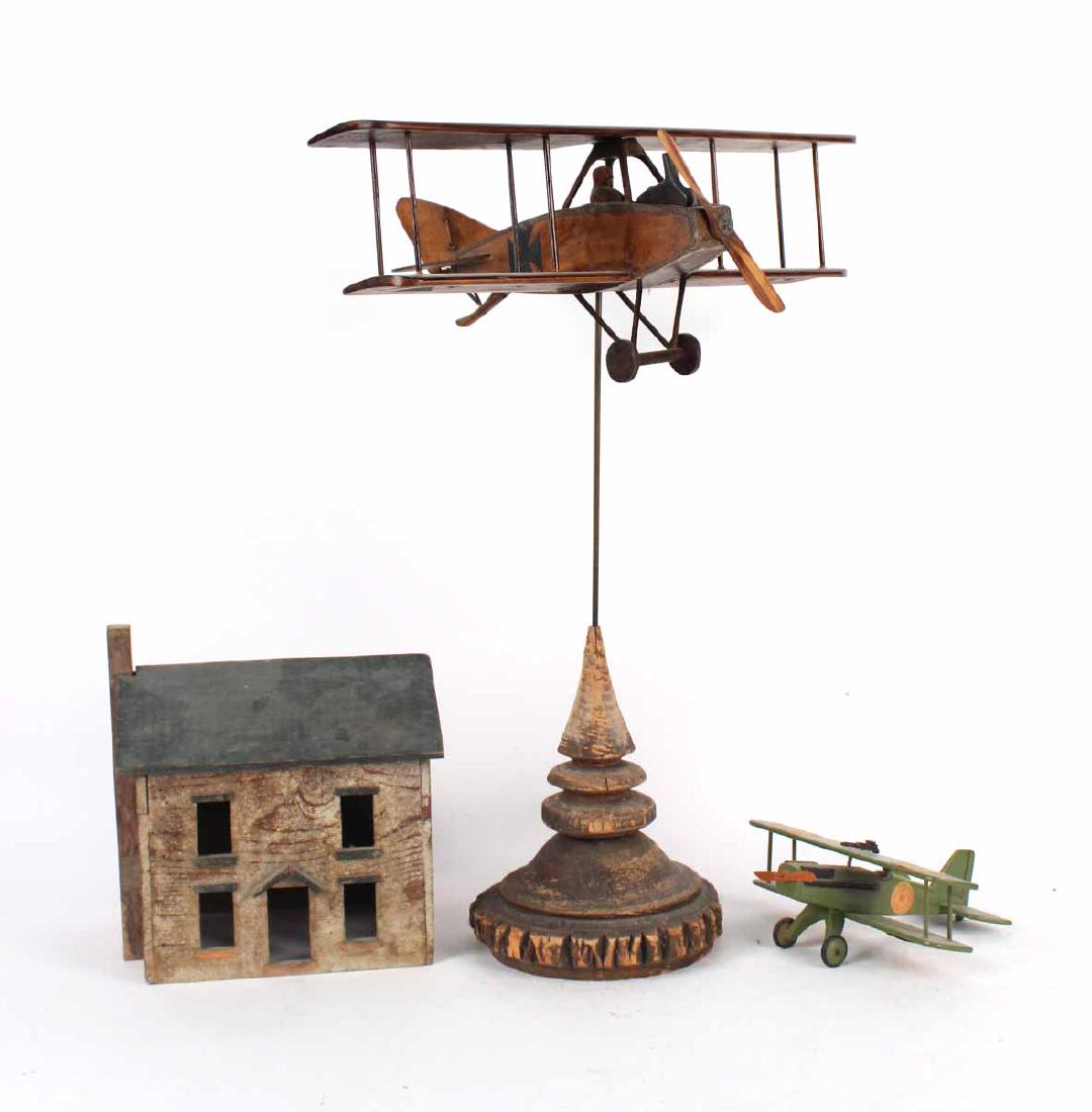Two Wooden Models of WWI Biplanes (1 of 7)