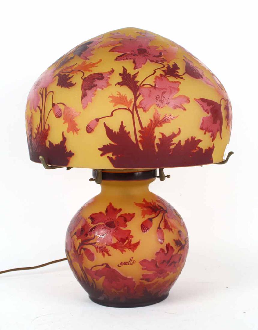 Galle Style Modern Cameo Glass Table Lamp (1 of 9)