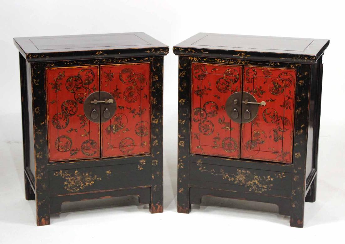 Pair of Chinese Lacquered Diminutive Cabinets (1 of 8)