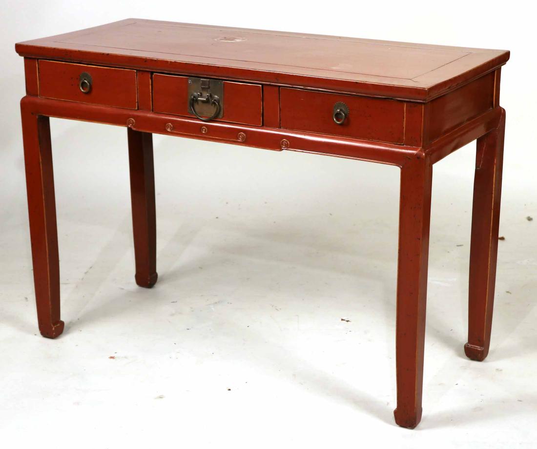 Chinese Style Red-Painted Pier Table (1 of 7)