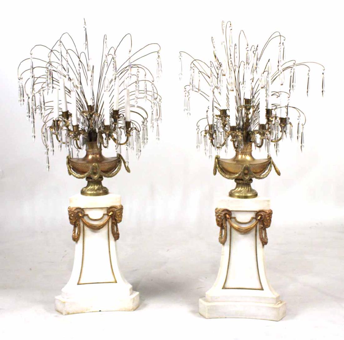 Pair of Neoclassical Style Marble Pedestals (1 of 7)