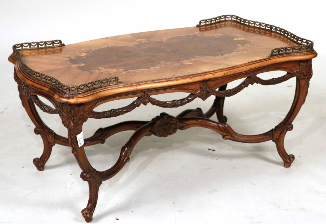 Louis XV Style Inlaid Mahogany Low Table (1 of 7)
