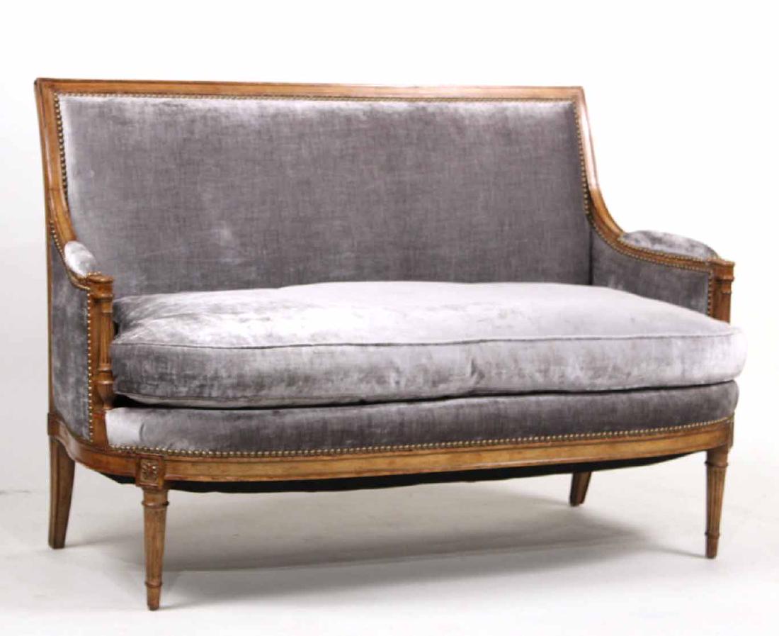 Louis XVI Style Walnut Settee (1 of 8)