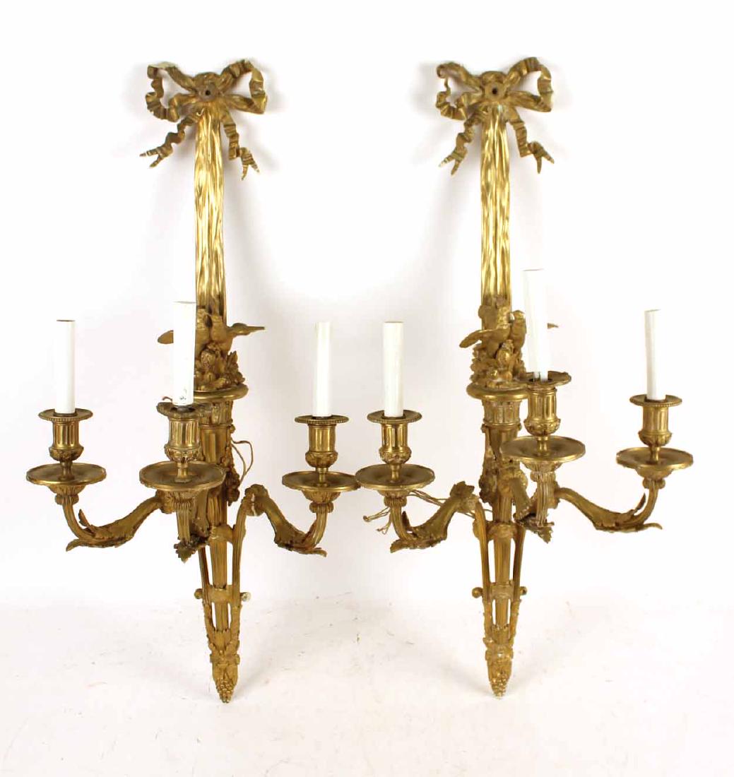 Pair of Louis XVI Style Gilt-Metal Wall Sconces (1 of 9)