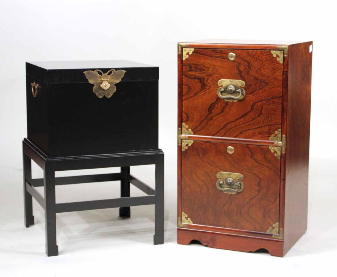 Chinese Style Hardwood Two-Drawer File Cabinet (1 of 10)