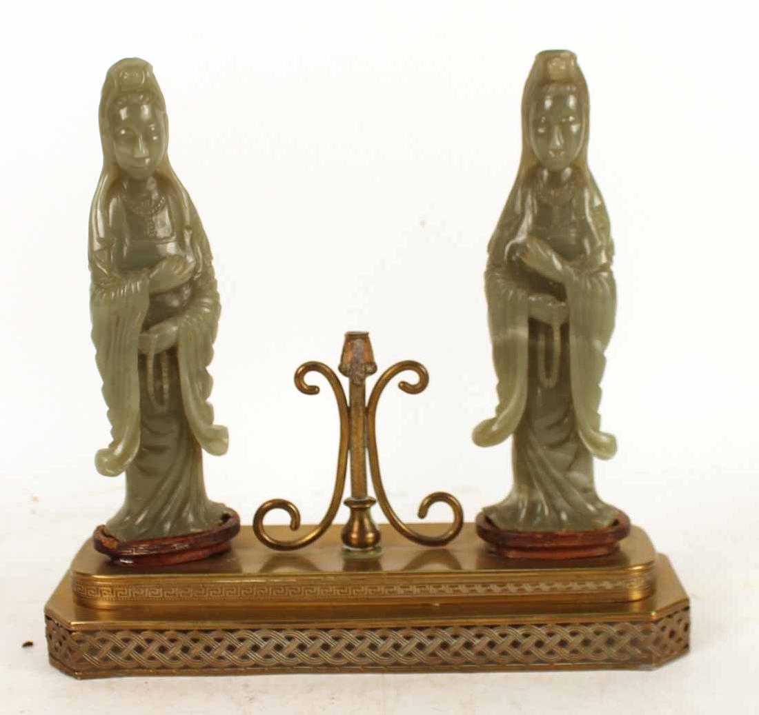 Brass Mounted Jade-Figural Desk Article (1 of 6)