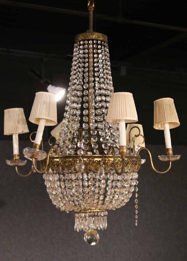 Regency Style Gilt-Metal Crystal Chandelier (1 of 4)