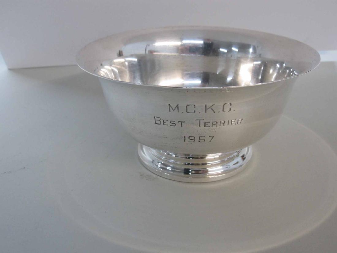 STERLING SILVER DOG TROPHY BOWL (1 of 4)