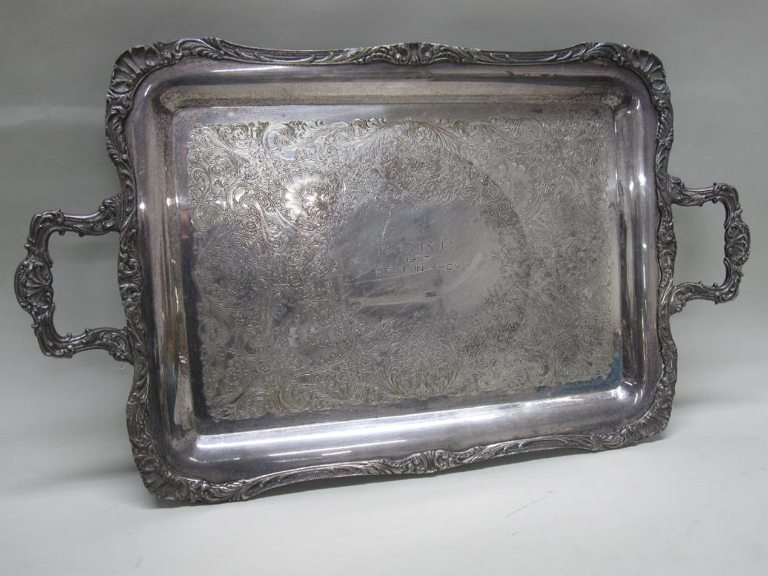 SILVERPLATED DOUBLE HANDLED TROPHY TRAY (1 of 6)