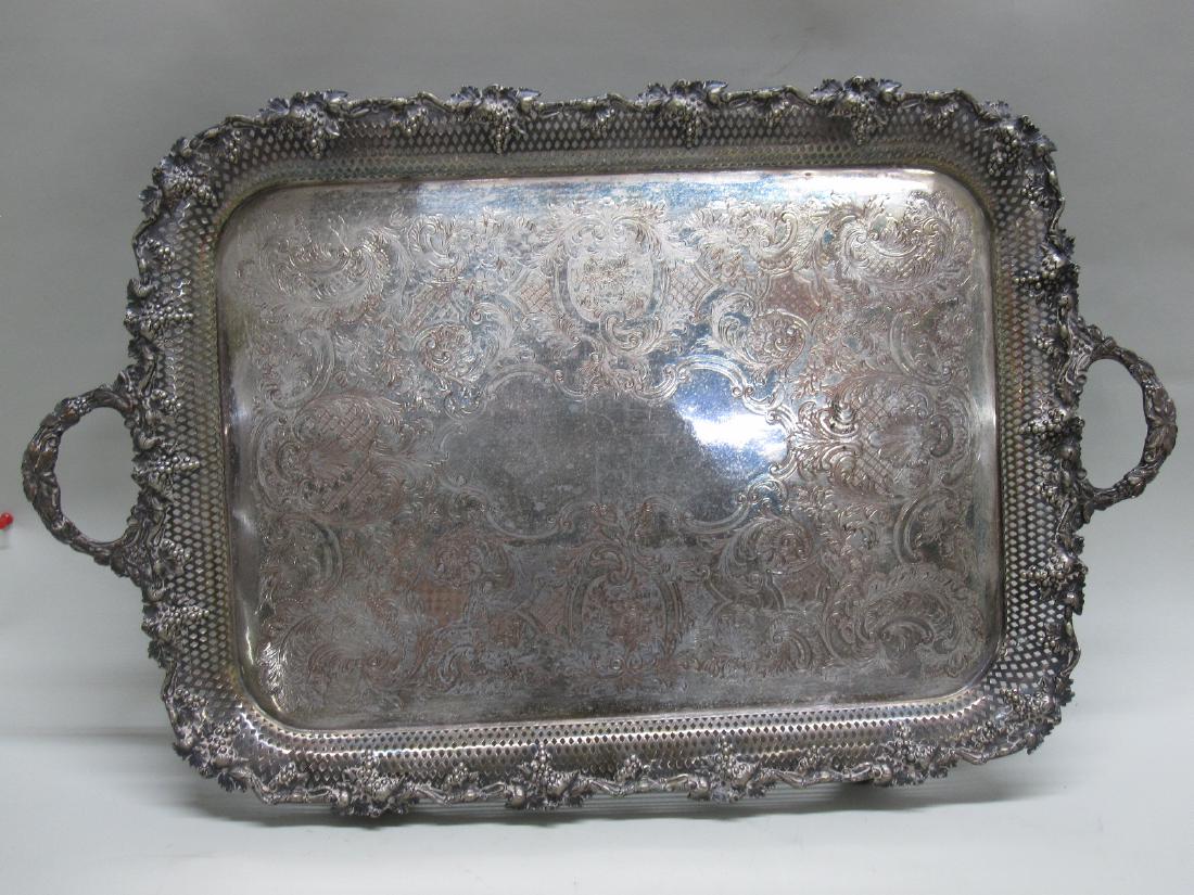 SILVERPLATED GRAPE AND VINE SERVING TRAY (1 of 7)