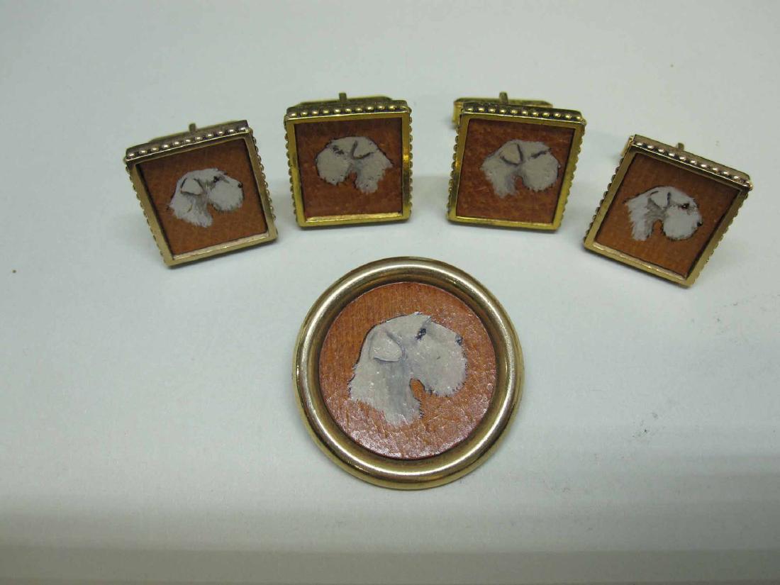 TWO PAIRS OF SEALYHAM TERRIER CUFF LINKS (1 of 1)
