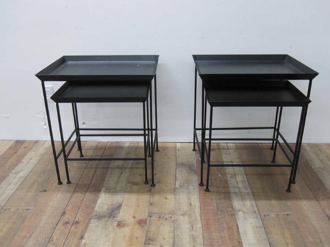 TWO SET OF METAL NESTING TABLES (1 of 3)