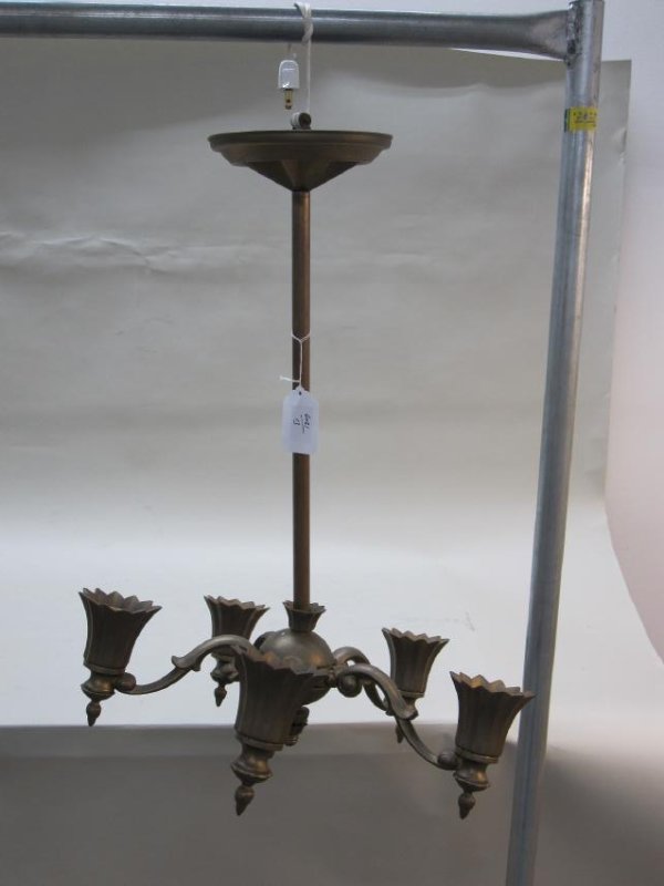 5 LIGHT ART DECO CHANDELIER (1 of 3)