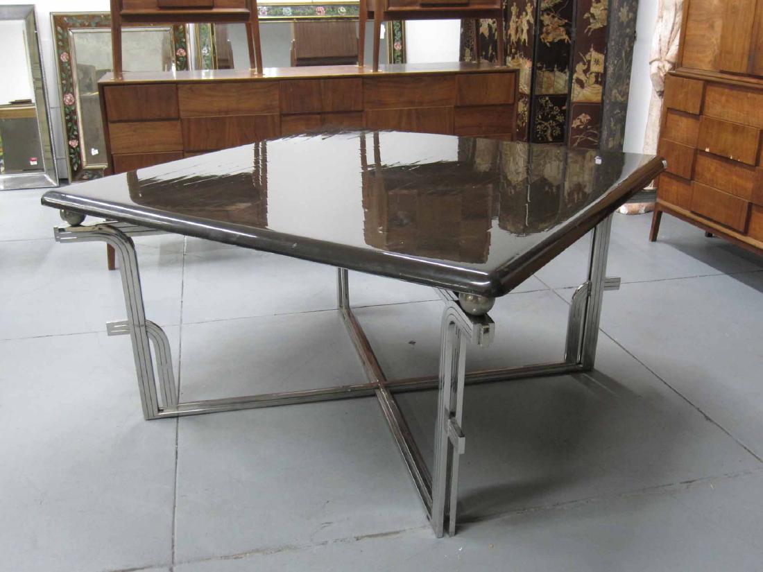 ART DECO STYLE CHROME BASE DINING TABLE (1 of 4)