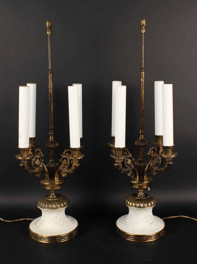 PAIR OF NEOCLASSICAL STYLE PORCELAIN CANDELABRA (1 of 7)