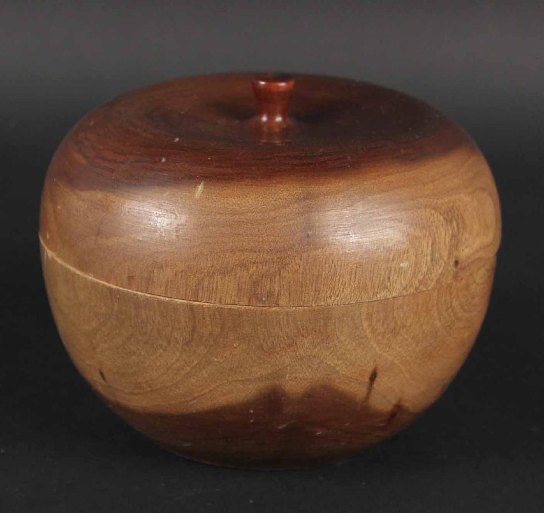 APPLE FORM WOOD TURNED TEA CADDY (1 of 3)
