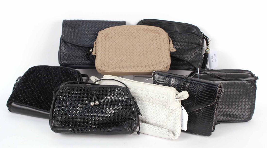 EIGHT VINTAGE LEATHER HANDBAGS (1 of 6)