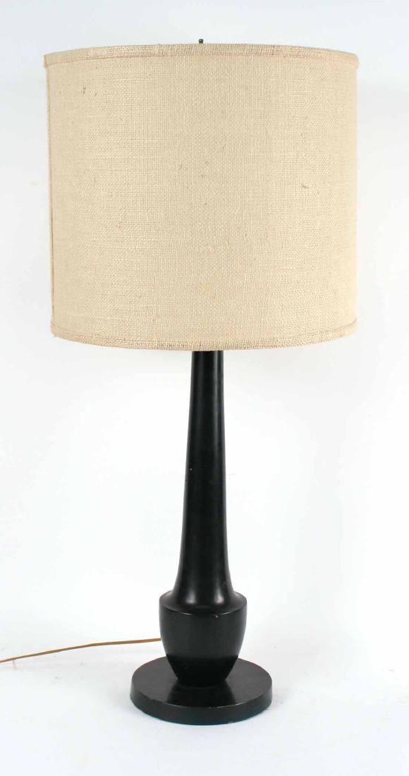 GREEN PAINTED WOOD MODERN TABLE LAMP (1 of 2)