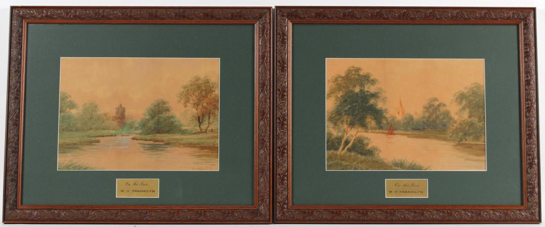 TWO WATERCOLOR LANDSCAPES, W.V. FRANKLYN (1 of 10)
