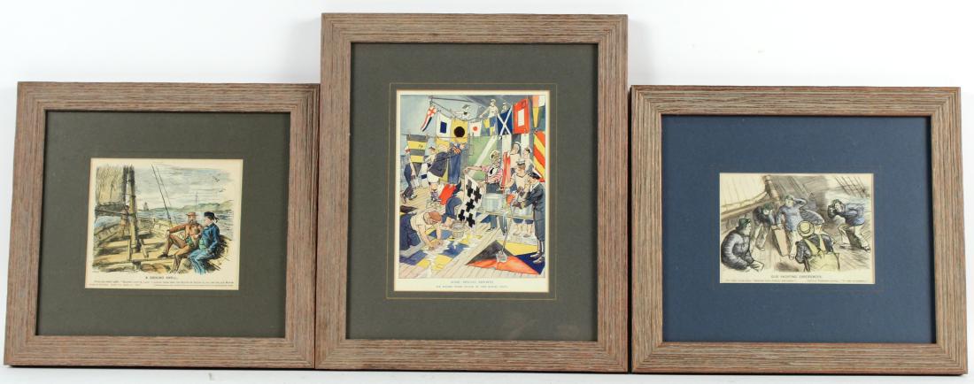 TWO CARTOON LITHOGRAPHS OF SAILING (1 of 5)