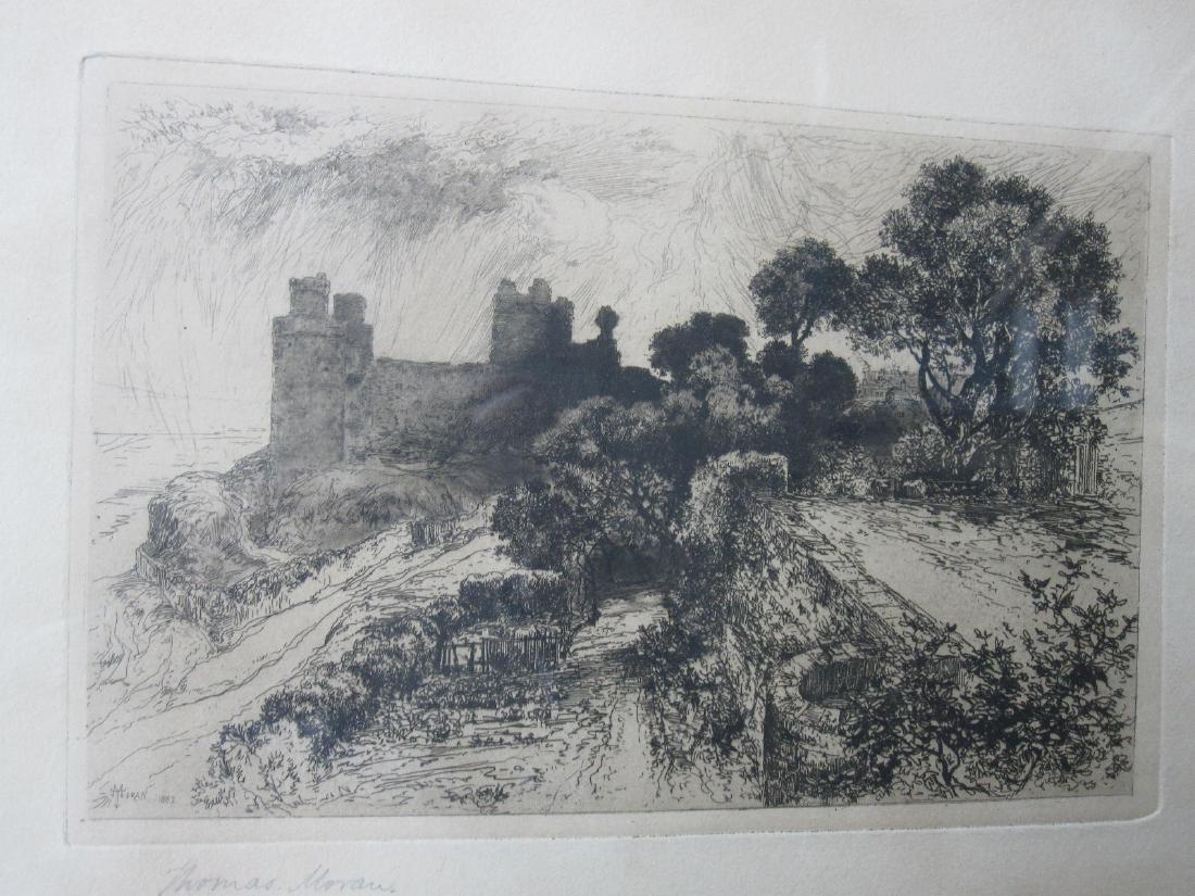 THOMAS MORAN ETCHING OF CASTLE (1 of 4)
