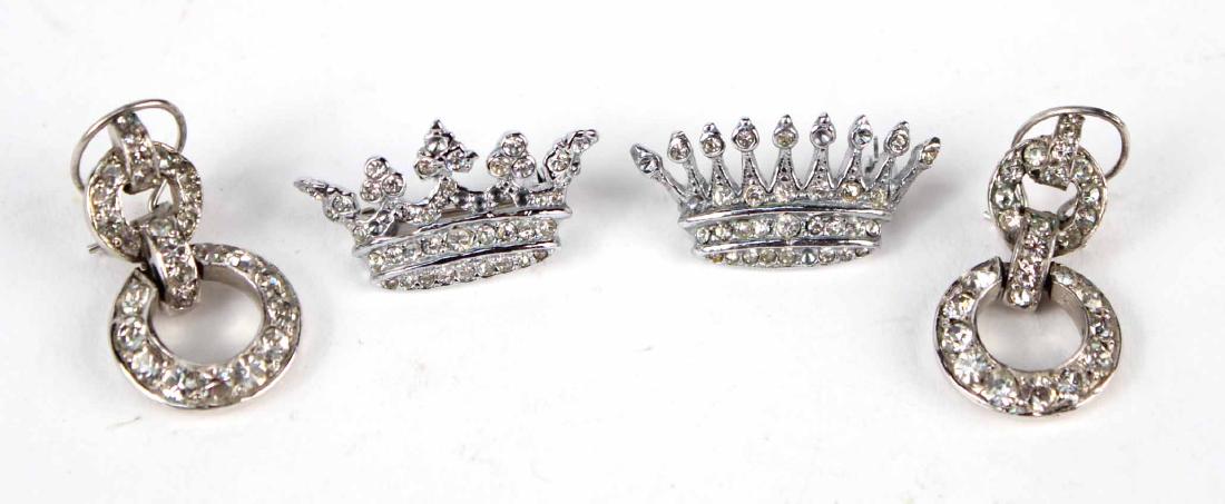 TWO SILVER TONE SMALL CROWN PINS (1 of 6)