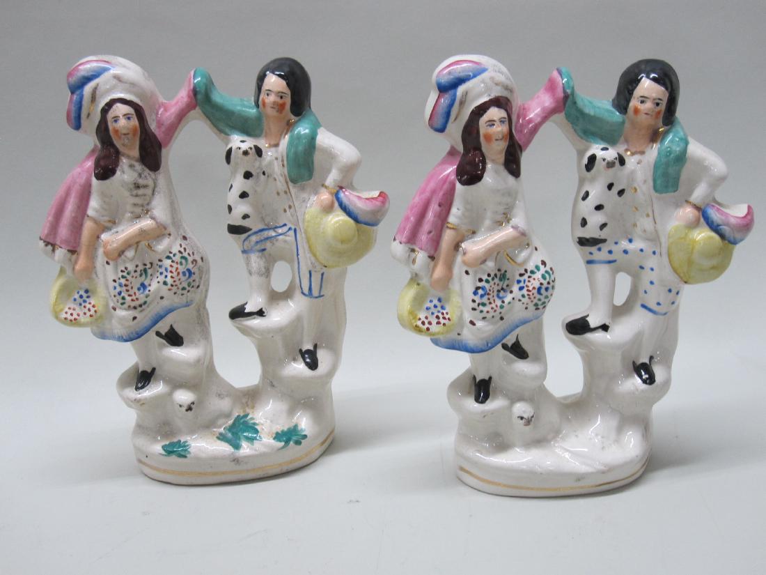 PAIR OF STAFFORDSHIRE FIGURAL GROUPS (1 of 4)
