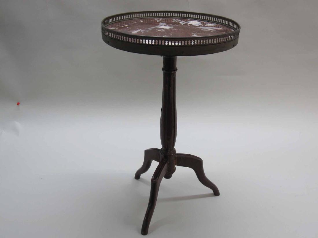 MAHOGANY MARBLE TOP OCCASIONAL TABLE (1 of 5)