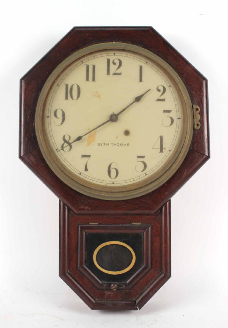 SETH THOMAS MAHOGANY SCHOOL HOUSE REGULATOR (1 of 5)