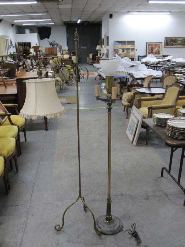 BRASS PAINTED ADJUSTABLE FLOOR LAMP (1 of 4)