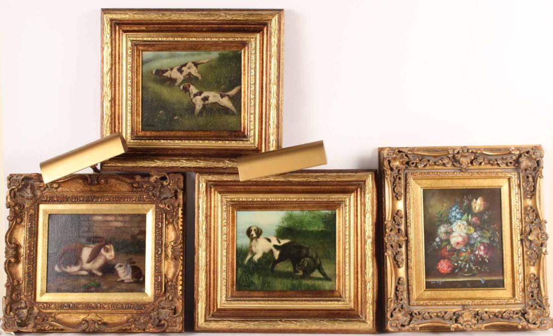 Pair of Oils on Canvas of Dogs (1 of 10)