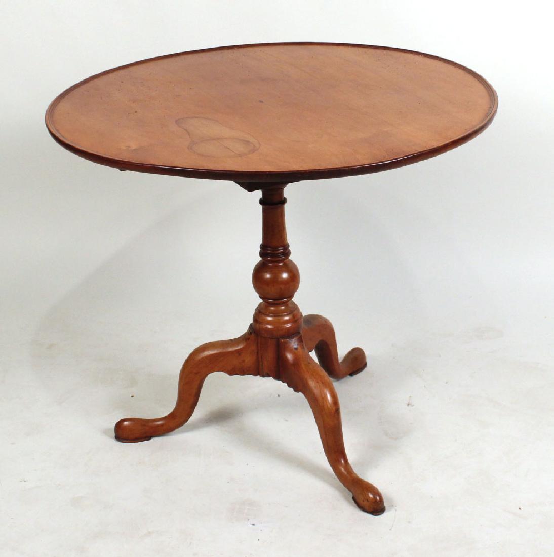 Chippendale Turned Cherrywood Tilt-Top Tea Table (1 of 5)