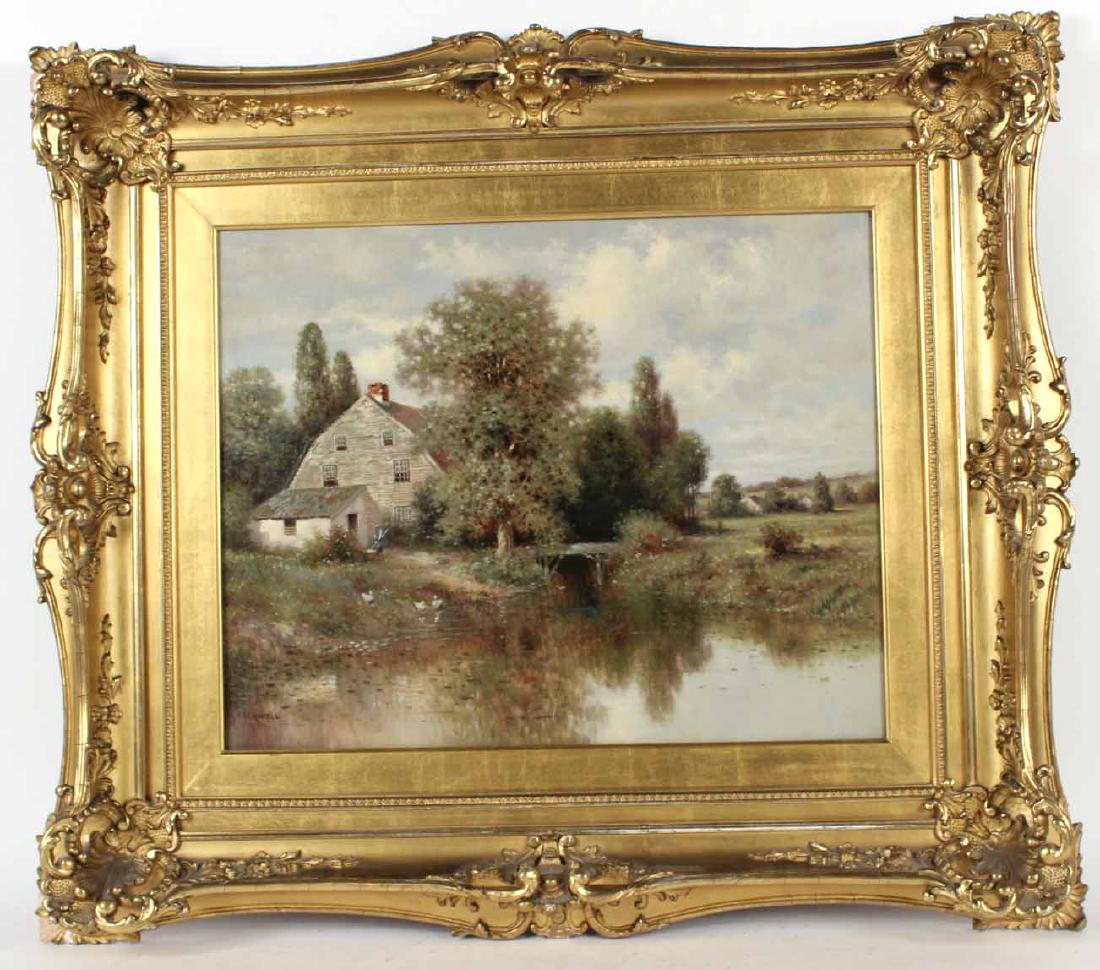 Oil on Canvas, House by River, Milton H. Lowell (1 of 7)