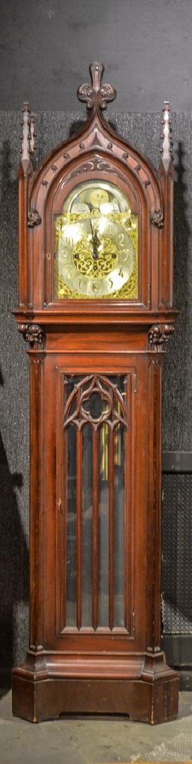 Gothic Revival Mahogany Tall Case Clock (1 of 7)