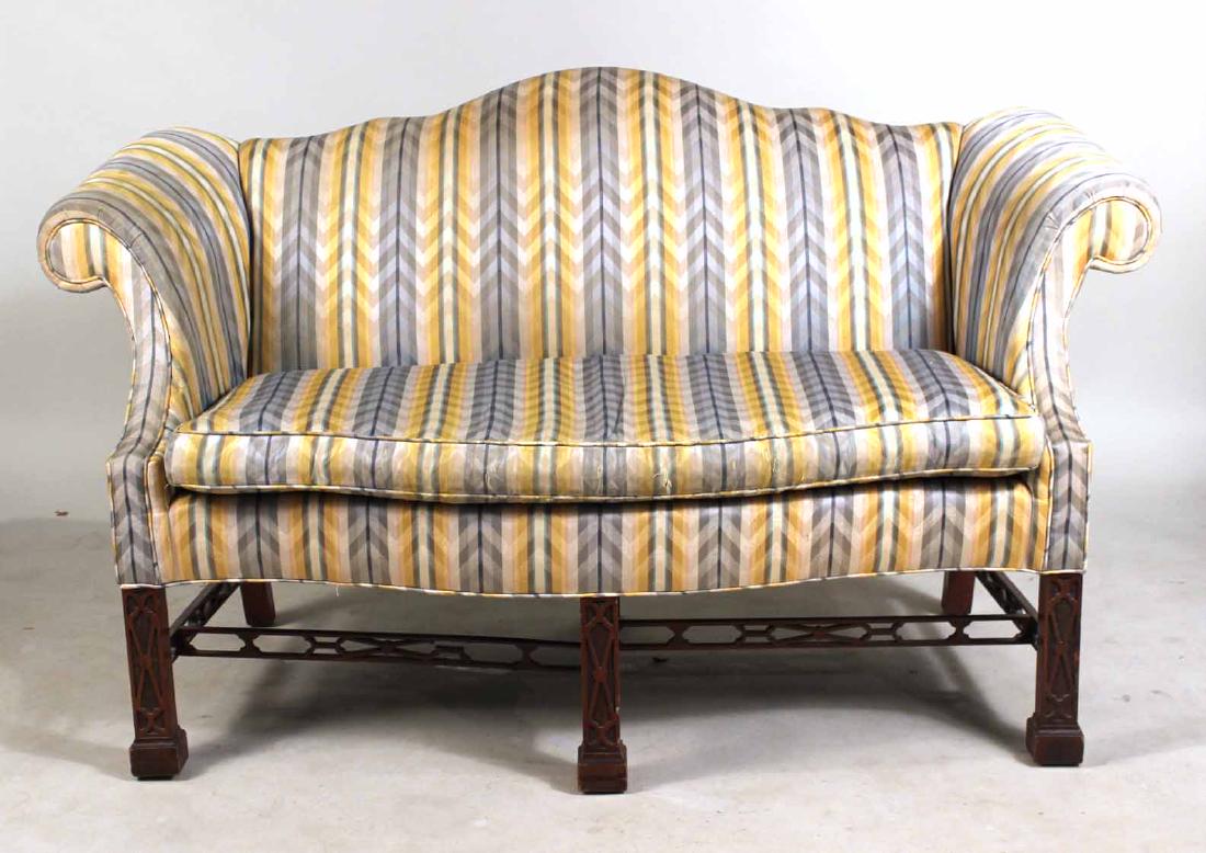Baker Furniture Mahogany Camelback Love Seat (1 of 7)
