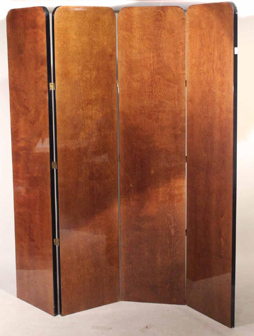 Art Deco Ebonized and Mahogany Four-Part Screen (1 of 6)