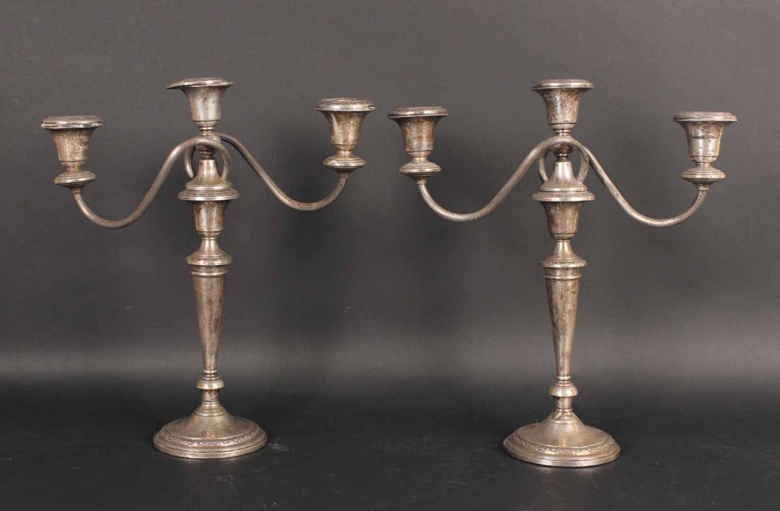 Pair of Sterling Silver Weighted Candelabra (1 of 5)