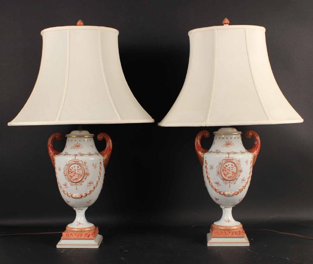 Pair of Samson Chinese Export Style Covered Urns (1 of 9)