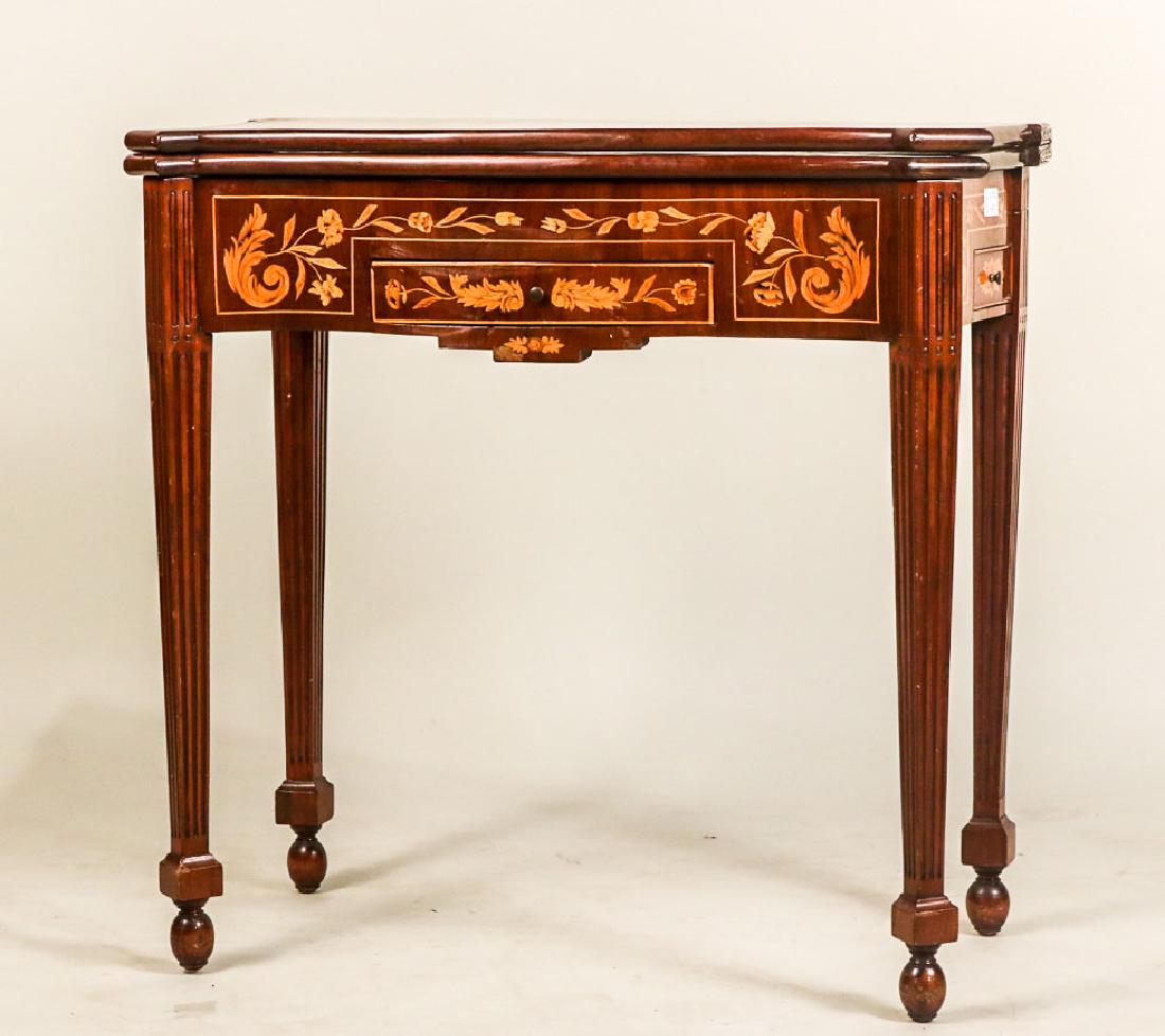 Marquetry Inlaid Mahogany Games Table (1 of 8)