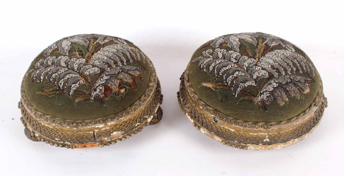 Pair of Victorian Beaded Footstools (1 of 7)