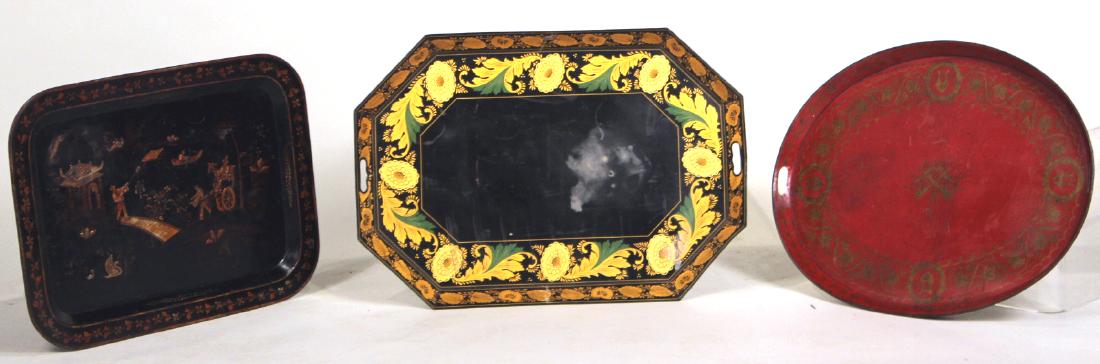 Regency Red Painted Tole Tray (1 of 13)