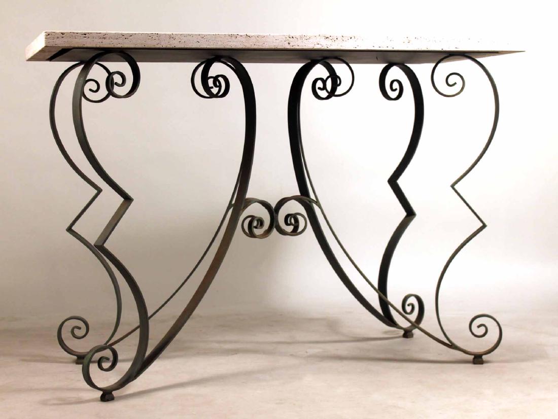 Cast-Stone and Wrought-Iron Garden Table (1 of 4)