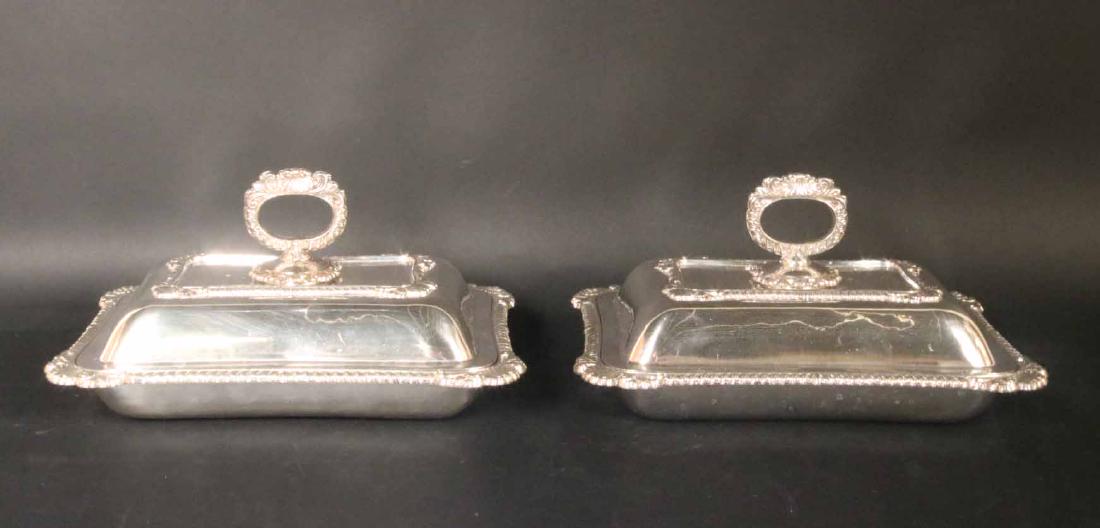Pair of Sheffield Plate Covered Dishes (1 of 8)