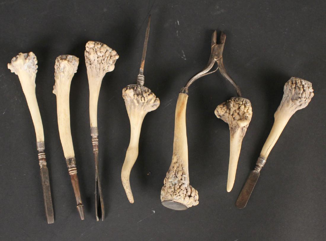 Small Antler Handled Set of Six Tools (1 of 5)