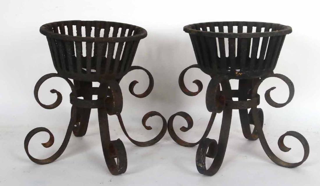 Two Cast-and-Wrought Iron Planters (1 of 8)