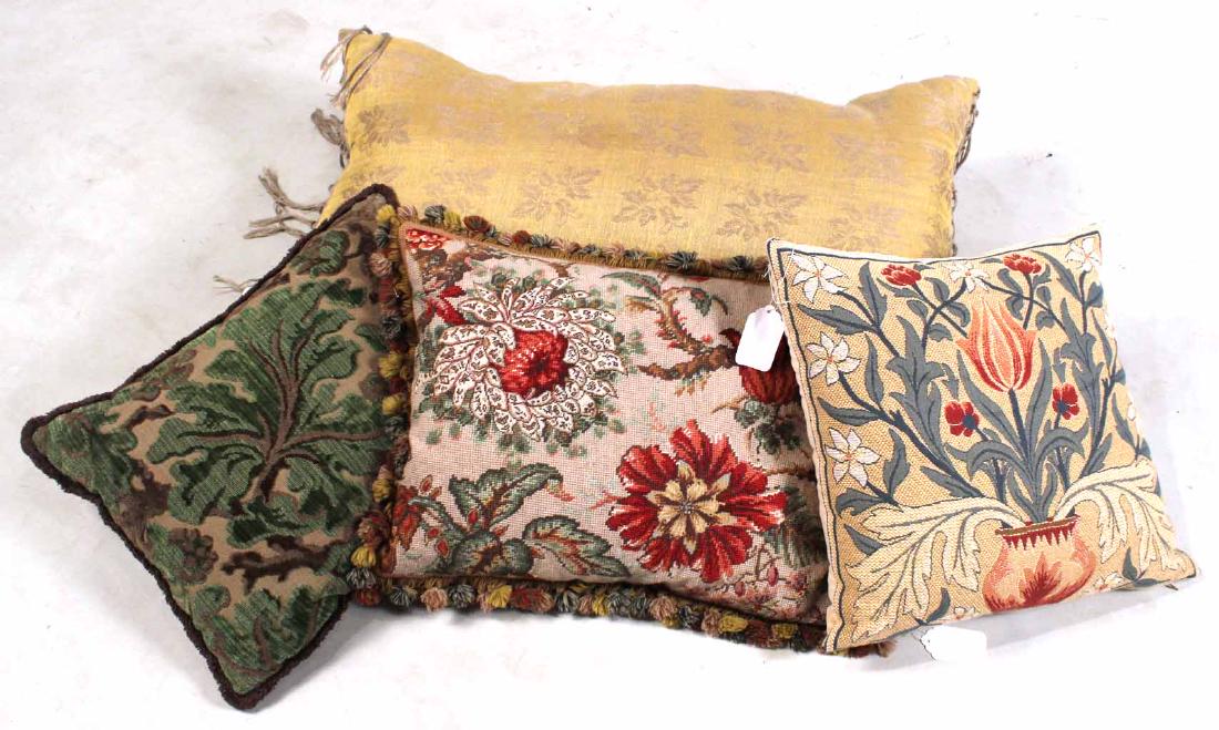 Four Throw Pillows in Greens and Yellow (1 of 9)