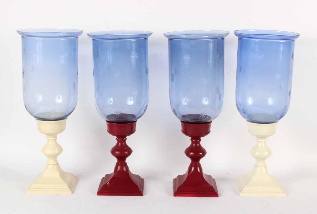 Two Pairs of Painted Metal Candle Holders (1 of 5)