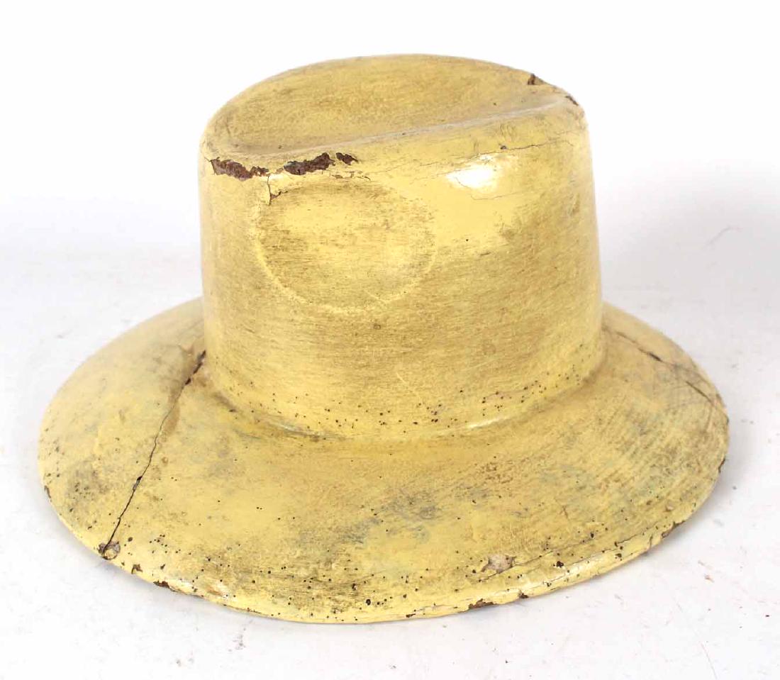 Yellow Painted Wood Hat Makers Mold (1 of 4)