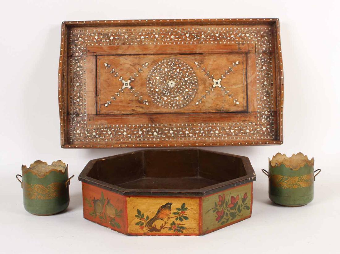 Chinese Octagonal Painted Wood Tray (1 of 7)